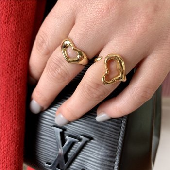 Open Heart Ring Signed "Tiffany & Co." 800-05193