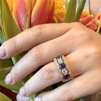 Moses Signature Blue Sapphire & Diamond Band 120-08335