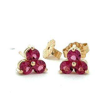 Rhodolite Garnet Trio Stud Earrings 210-00380
