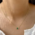 Wear-EVERY-Where Emerald & Diamond 2-Stone Necklace 230-00501