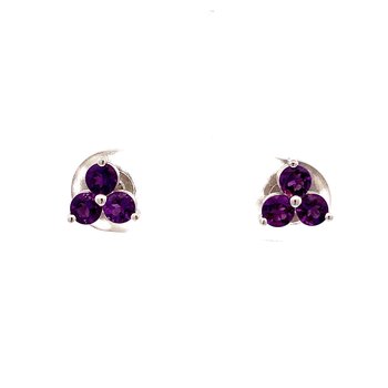 Amethyst Trio Stud Earrings 210-00298