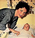 1953, with Michael Wilding Jr.