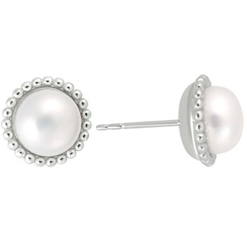 Button Pearl Earrings 340-28986