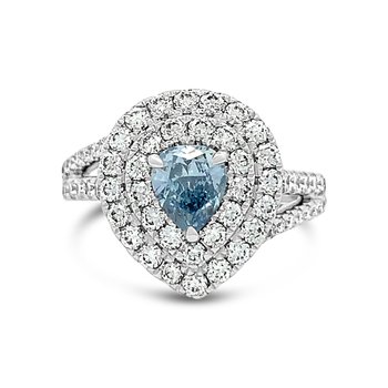 Natural Color Fancy Blue Diamond Ring 100-04536