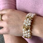 Signature Estate Pearl & Diamond Bracelet Signed "Mikimoto" 800-05189