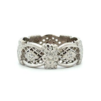 Floral Diamond Eternity Band 802-00249