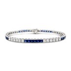 Moses Signature Blue Sapphire & Diamond Tennis Bracelet 240-00040
