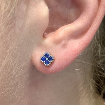 Blue Sapphire Stud Earrings 210-00285