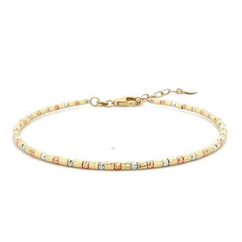 Tri-Tone Gold Bead Bracelet 440-09057