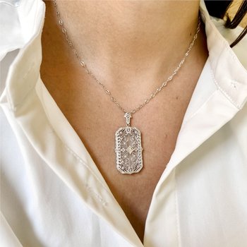 Quartz Filigree Necklace 800-05045
