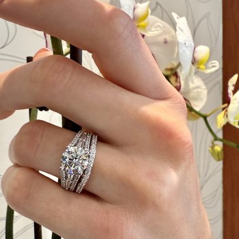 Lab-Grown Diamond Wedding Set Signed " A Jaffee" 801-00282