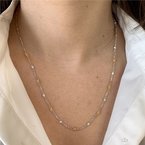 Moses Signature Fancy Link Diamond Station Necklace 160-14684