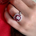 Wear-EVERY-Where Art Deco Inspired Diamond & Ruby Ring 200-07123