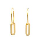 Wear-EVERY-Where Paperclip Charm Hoop Earrings 425-42319