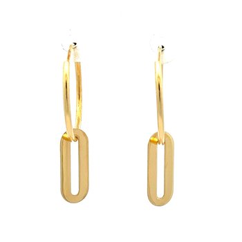 Paperclip Charm Hoop Earrings 425-42319