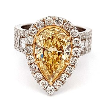 Fancy Intense Orange-Yellow Diamond Ring 100-04575