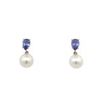 Moses Signature Tanzanite & Pearl Drop Earrings 340-29003
