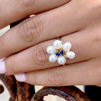 Pearl & Sapphire Ring 800-05320