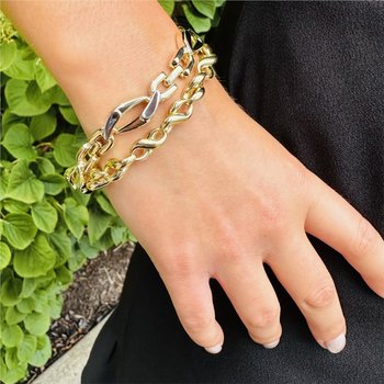 Two-Tone Contemporary Link Bracelet 800-05011