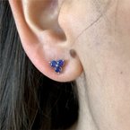 Moses Signature Blue Sapphire Trio Stud Earrings 210-00322
