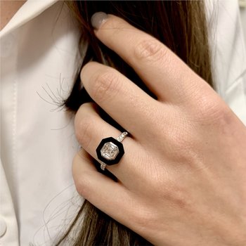 Black Onyx "Deco" Ring 130-00116