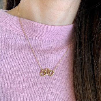 Triple Open Heart Necklace Signed "Tiffany & Co." 800-05197