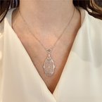 Signature Estate Art Deco Quartz Filigree Necklace 800-05482