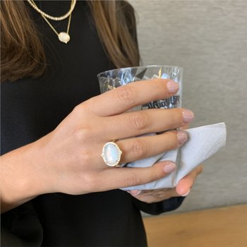 Mother-of-Pearl & Quartz Ring 200-06968
