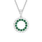 Wear-EVERY-Where Emerald & Diamond Necklace 230-00467