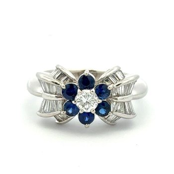 Diamond & Blue Sapphire Ring 800-05431