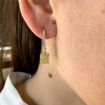 Fancy Yellow Diamond Earrings 150-16849