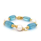 Moses Signature Aquamarine & Pearl Bracelet 240-00045