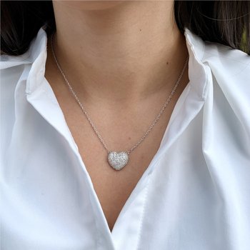 Diamond Pave Heart Necklace 800-05082