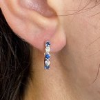 Wear-EVERY-Where Sapphire Hoop Earrings 210-00378