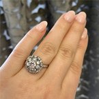 Signature Estate Double Halo Ring Circa 1960 Signed "Tiffany & Co." 800-05181