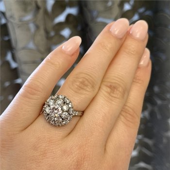Double Halo Ring Circa 1960 Signed "Tiffany & Co." 800-05181