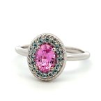 Moses Signature Pink Sapphire & Sky Blue Topaz Ring 200-07113