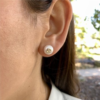 Diamond in a Pearl Earrings 340-29016