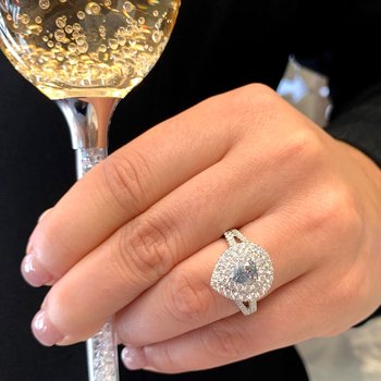 Natural Color Fancy Blue Diamond Ring 100-04536