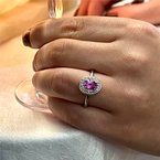 Moses Signature Pink Sapphire & Sky Blue Topaz Ring 200-07113