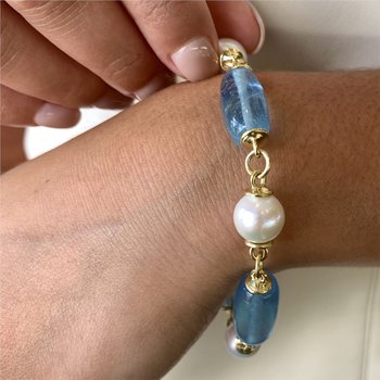 Aquamarine & Pearl Bracelet 240-00045
