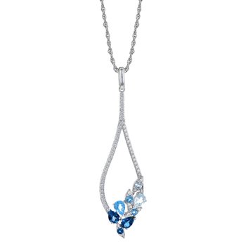 Shades of Blue Topaz Necklace 230-00510
