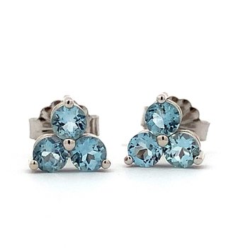 Aquamarine Trio Stud Earrings 210-00384