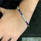 Moses Signature Blue Sapphire & Diamond Tennis Bracelet 240-00040