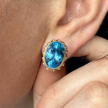 Swiss Blue Topaz Earrings 800-05495