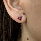 Moses Signature Rhodolite Garnet Trio Stud Earrings 210-00380