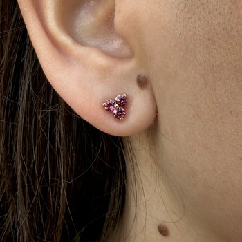 Rhodolite Garnet Trio Stud Earrings 210-00380