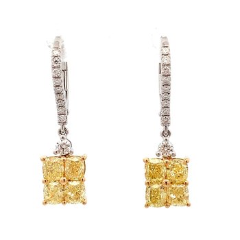 Fancy Yellow Diamond Earrings 150-16849