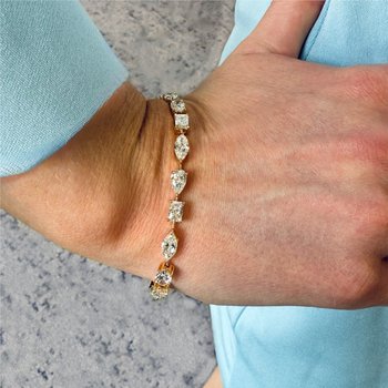Fancy Cut Diamond Station Bracelet 170-03735