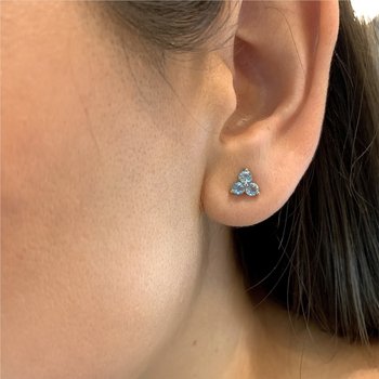 Aquamarine Trio Stud Earrings 210-00384